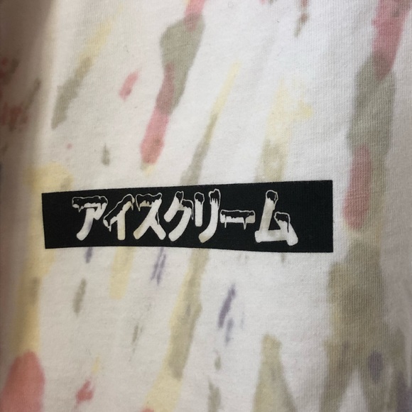 Ice Cream Tie Dye Graphic T Shirt Long Sleeve BBC - Picture 9 of 10